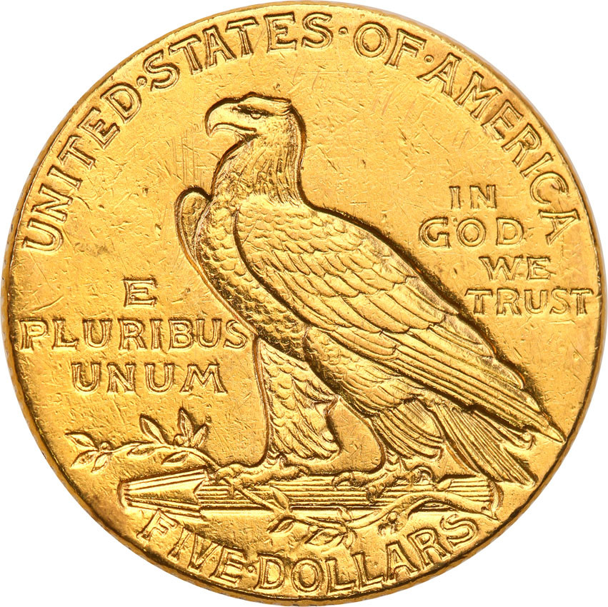 USA 5 dolarów 1910 Indianin st.3+